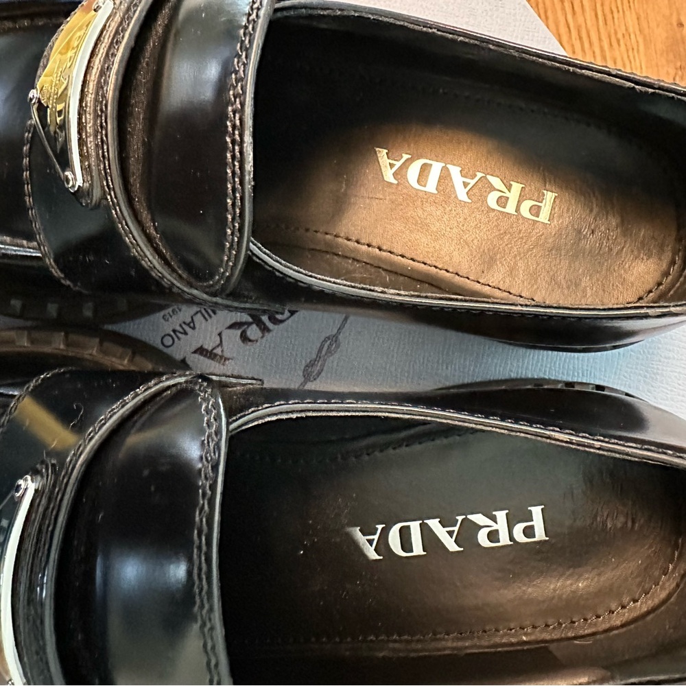 PRADA women’s Calzature Donna Spazzolato 1 loafers US size 10 - Picture 3 of 11